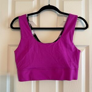 Women's Reversible Magenta and Black and White Sports Bra